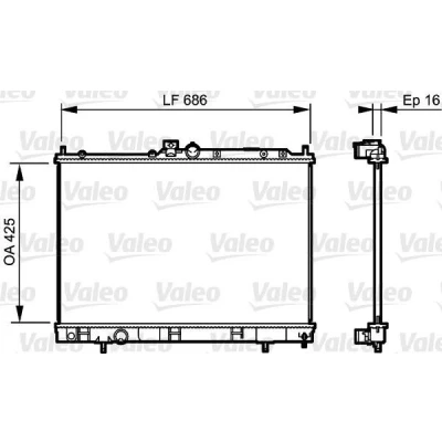 Billede af VALEO 735201 Radiator Aluminium 425 688 16 uden kølemiddelregulering Loddet køleripper