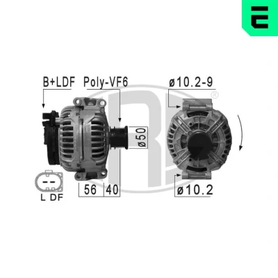 Billede af ERA 210901A Generator 14V 200A MERCEDES BENZ: Sprinter 3.5 T Ladvogn/Chassis, Van, Vito Bus