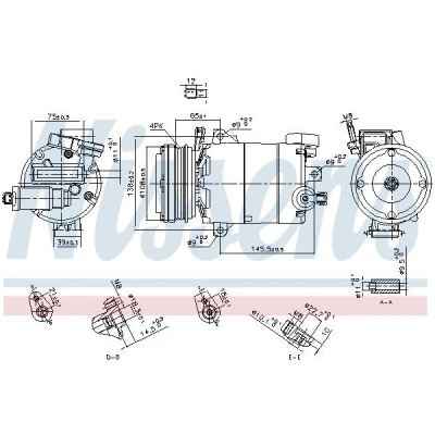 Billede af NISSENS 890794 Kompressor 7VS16EC 12 PAG 46 YF R 134a