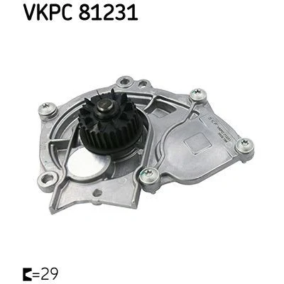 Billede af SKF VKPC 81231 Vandpumpe 29 med pakninger til multi v remsdrift AUDI: A4 B8 Avant, A3 Sportback, A6 C7 SKODA: Octavia 3 Combi