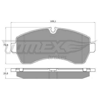Billede af TOMEX brakes TX 14 24 Bremseklodser foraksel Forberedt til slidindikator MERCEDES BENZ: Sprinter 3.5 T Van, V klasse, Ladvogn/Chassis