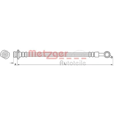 Billede af METZGER 4110849 Bremseslange 243 M10 x 1 NISSAN: Qashqai / Qashqai+2 I