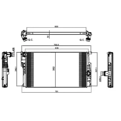 Billede af VALEO 735454 Radiator Aluminium 365 600 34 BMW: 1 Hatchback, 3 Sedan