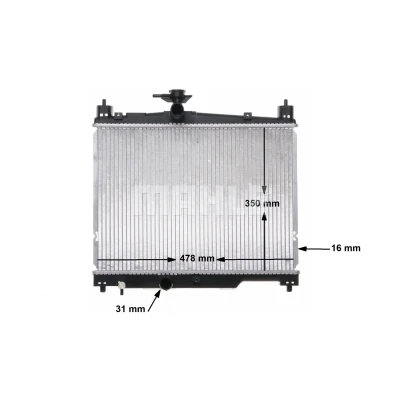 Billede af MAHLE ORIGINAL CR 539 000S Radiator til køretøjer med/uden klimaanlæg 485 350 18 Loddet køleripper TOYOTA: Yaris I Hatchback