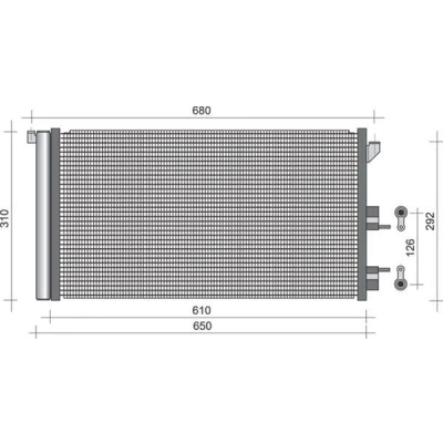 Billede af MAGNETI MARELLI 350203248000 Kondensator med tørrer 587x320x16 320 587 16 FIAT: Panda II Hatchback