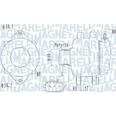 Billede af MAGNETI MARELLI 063732122010 Generator 14V 110A KIA: CARENS 3, HYUNDAI: Sonata V