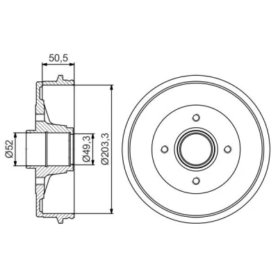 Billede af BOSCH 0 986 477 210 Bremsetromler uden hjullejer 234 bagaksel RENAULT: CLIO 2, TWINGO 1