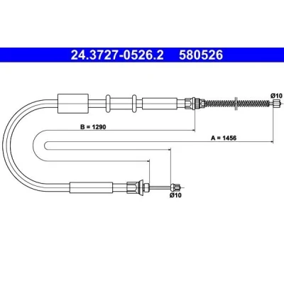 Billede af ATE 24.3727 0526.2 Håndbremsekabel 1456 FIAT: Punto I Hatchback