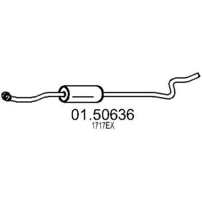 Billede af MTS 01.50636 Midterste Lyddæmper 2080mm CITROËN: C3 I Hatchback