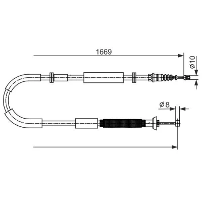 Billede af BOSCH 1 987 482 588 Håndbremsekabel 1669 FIAT: BRAVO 2, Stilo Hatchback