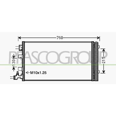 Billede af PRASCO RN034C001 Kondensator med tørrer 15mm 10mm Aluminium 640mm R134a RENAULT: GRAND SCENIC 3, MEGANE 3 Grandtour, Coupe