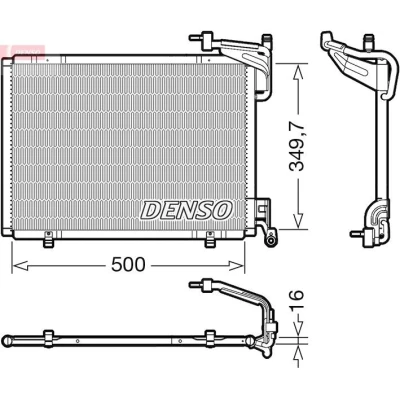 Billede af DENSO DCN10054 Kondensator uden tørrer R 134a FORD: FIESTA 6