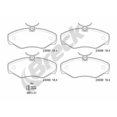 Billede af BRECK 23099 00 703 Bremseklodser Forberedt til slidindikator RENAULT: TRAFIC 2 Bus, Kasten, 2, OPEL: Vivaro A Combi, Van