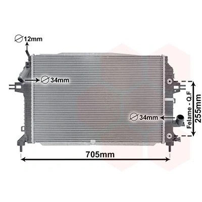 Billede af VAN WEZEL 37002460 Radiator Aluminium 600 405 26 Loddet køleripper OPEL: Zafira B