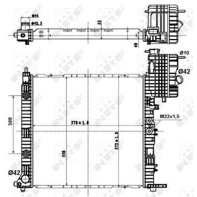 Billede af NRF 50581 Radiator Aluminium 570 558 40 Loddet køleripper