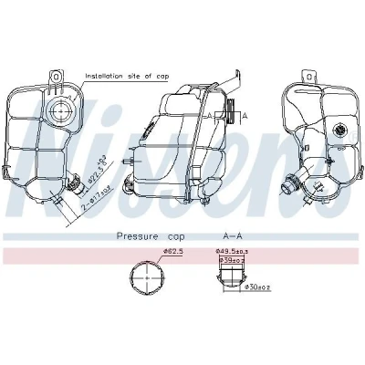 Billede af NISSENS 996337 Ekspansionsbeholder 1,2 med kappe FORD: S Max Mk1, MONDEO 4 Turnier