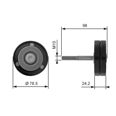 Billede af GATES T36232 Remstrammerhjul BOOST DN CVT Belt SKODA: Rapid Hatchback, VOLKSWAGEN: Polo V Hatchback