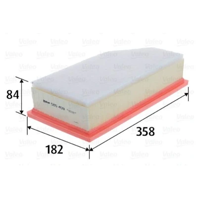 Billede af VALEO 585459 Luftfilter 84 182 358 Filterindsats CITROËN: C5 III Stationcar, 3, C6 Sedan, PEUGEOT: 407 SW, Sedan