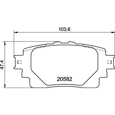 Billede af BREMBO P 83 174 Bremseklodser Ekskl. slidadvarselskontakt med anti knirke plade uden tilbehør TOYOTA: Corolla XII Hatchback, Yaris Cross