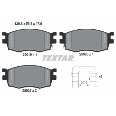 Billede af TEXTAR 2501901 Bremseklodser med akustisk advarsel for slid tilbehør HYUNDAI: i20 I Hatchback
