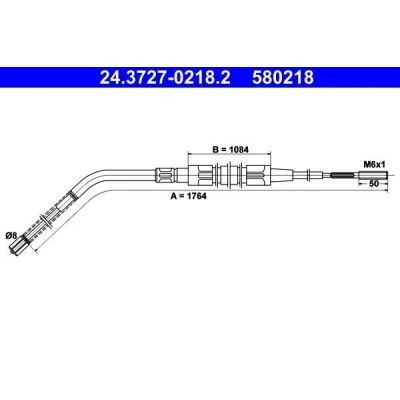 Billede af ATE 24.3727 0218.2 Håndbremsekabel 1764 BMW: 3 Coupe, Sedan