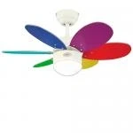 Billede af Loftventilator &quot;&quot;TURBO II&quot;&quot; hvid/farv Ø76cm, 3 hastiheder med lys