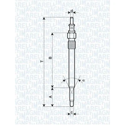 Billede af MAGNETI MARELLI 062900012304 Gløderør 11,5V 10A M10X1 MERCEDES BENZ: E klasse Sedan, T modell, S Sedan