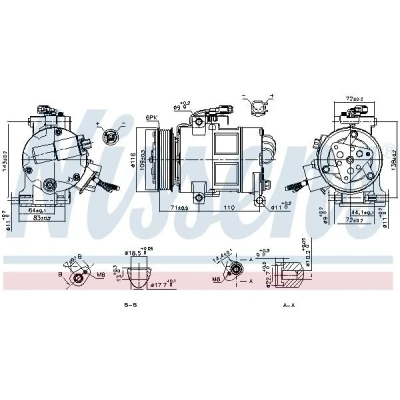 Billede af NISSENS 890249 Kompressor 7SBH17C 12 PAG 46 R 134a