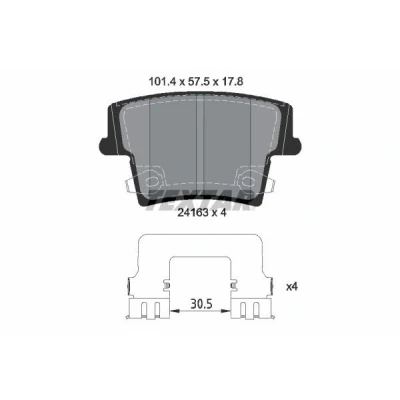 Billede af TEXTAR 2416303 Bremseklodser med akustisk advarsel for slid tilbehør CHRYSLER: 300C Touring, Sedan