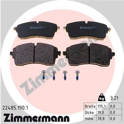 Billede af ZIMMERMANN 22485.190.1 Bremseklodser Forberedt til slidindikator med skruer Billede svarer leveringsomfang LAND ROVER: Range Rover Evoque