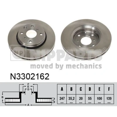 Billede af Bremseskive NIPPARTS N3302162