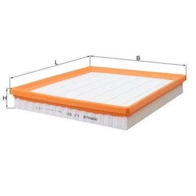 Billede af MAHLE ORIGINAL LX 981 Luftfilter 37,3 233 260,0 Filterindsats MERCEDES BENZ: E klasse Sedan, S G SUV