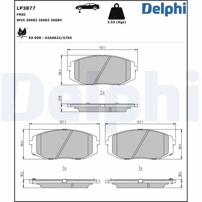 Billede af Bremseklodser DELPHI LP3877
