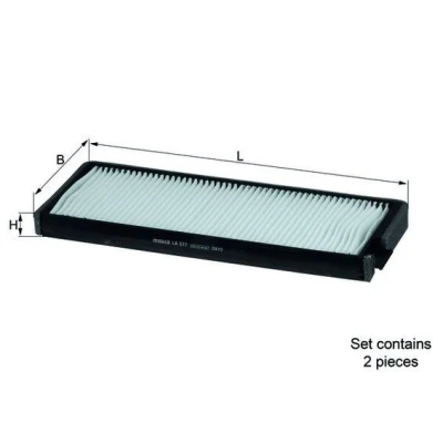 Billede af MAHLE ORIGINAL LA 377/S Kabinefilter Partikelfilter 281,0 103 20,0