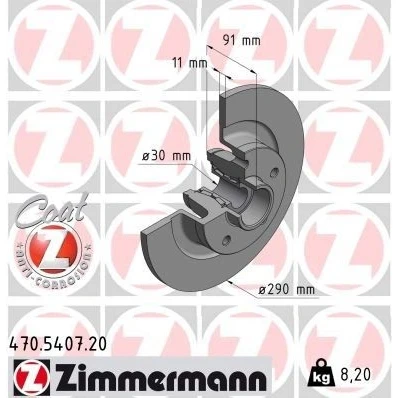 Billede af ZIMMERMANN 470.5407.00 Bremseskiver 290 11 5/5 5 114 fuldstændigt med hjulleje, ABS sensorring RENAULT: Espace