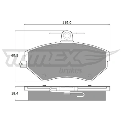 Billede af TOMEX brakes TX 13 12 Bremseklodser foraksel AUDI: A4 B5 Sedan, Avant, VOLKSWAGEN: Passat Variant