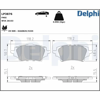 Billede af Bremseklodser DELPHI LP3876