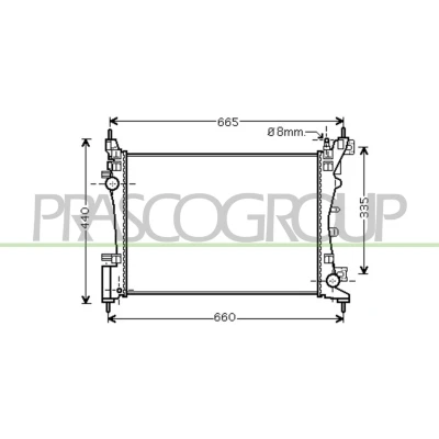 Billede af PRASCO CI907R001 Radiator Aluminium 540mm 378mm 23mm Mekanisk fuget køleripper PEUGEOT: Bipper Tepee