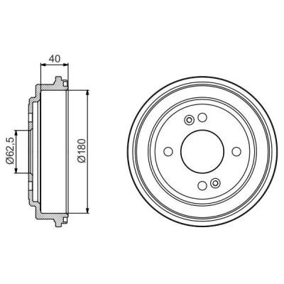 Billede af BOSCH 0 986 477 216 Bremsetromler 220 bagaksel HYUNDAI: Getz