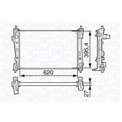 Billede af MAGNETI MARELLI 350213131200 Radiator 620mm 398mm 26mm Loddet køleripper ALFA ROMEO: Giulietta Hatchback