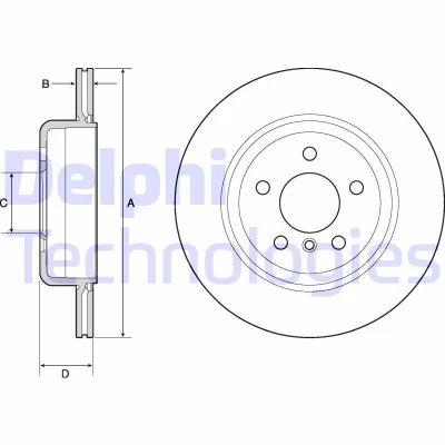 Billede af DELPHI BG4664C Bremseskiver 330 20 5 ventileret coatet højkarboniseret uden hjullejer, ABS sensorring BMW: Touring, Sedan
