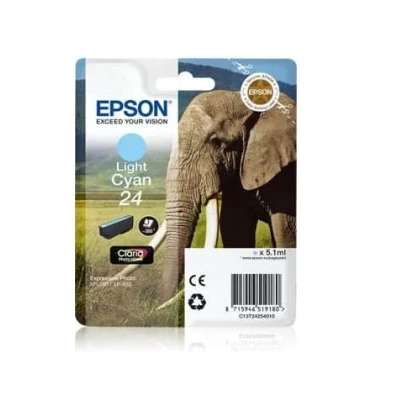 Billede af Epson 24 lys cyan blækpatron 5,1ml C13T24254012 original