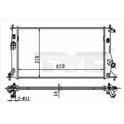 Billede af TYC 720 0012 Radiator 650 378 16 Loddet køleripper MAZDA: 5