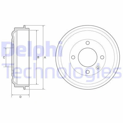 Billede af Bremsetromle DELPHI BF638