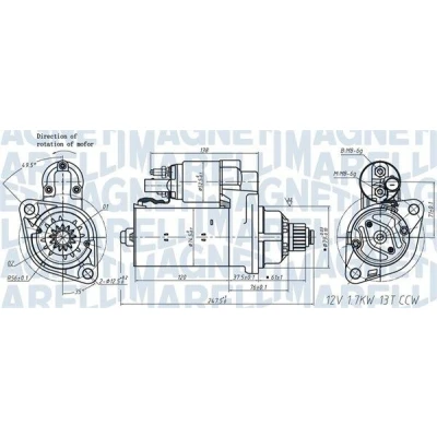 Billede af MAGNETI MARELLI 063721508010 Starter 12 1,7 13 VOLKSWAGEN: Sharan II, Touran I, SEAT: Ibiza 4, Leon III Hatchback