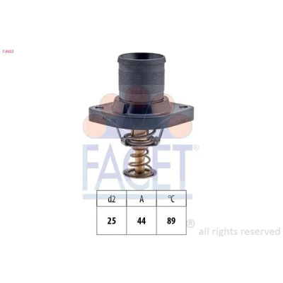 Billede af FACET 7.8423 Termostat 89 Made in Italy OE Equivalent med pakning PEUGEOT: 206 Hatchback, 307 SW, 308 I CITROËN: C4 Grand Picasso