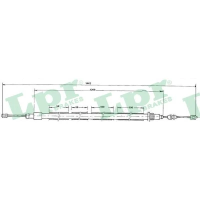 Billede af LPR C0607B Håndbremsekabel 1425/1180 Skivebremse PEUGEOT: 205 II Hatchback