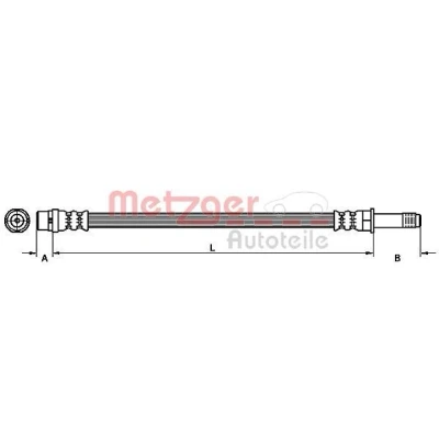 Billede af METZGER 4111092 Bremseslange 433 VOLKSWAGEN: LT 28 35 II Bus