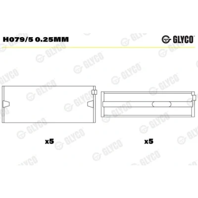 Billede af GLYCO H079/5 0.25mm Krumtapakselleje VOLKSWAGEN: Multivan 5 (7HM, Transporter 5, AUDI: A3 Hatchback