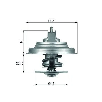 Billede af MAHLE ORIGINAL TX 31 92D S Termostat 92 67 med pakning